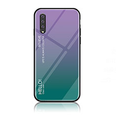Carcasa Bumper Funda Silicona Espejo Gradiente Arco iris LS1 para Samsung Galaxy A70 Multicolor