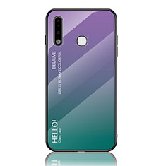 Carcasa Bumper Funda Silicona Espejo Gradiente Arco iris LS1 para Samsung Galaxy A70E Multicolor