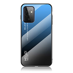 Carcasa Bumper Funda Silicona Espejo Gradiente Arco iris LS1 para Samsung Galaxy A72 5G Azul