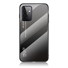 Carcasa Bumper Funda Silicona Espejo Gradiente Arco iris LS1 para Samsung Galaxy A72 5G Gris Oscuro