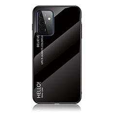Carcasa Bumper Funda Silicona Espejo Gradiente Arco iris LS1 para Samsung Galaxy A72 5G Negro