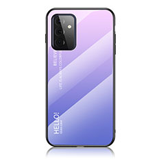 Carcasa Bumper Funda Silicona Espejo Gradiente Arco iris LS1 para Samsung Galaxy A72 5G Purpura Claro