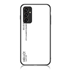 Carcasa Bumper Funda Silicona Espejo Gradiente Arco iris LS1 para Samsung Galaxy F13 4G Blanco