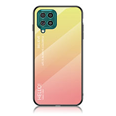 Carcasa Bumper Funda Silicona Espejo Gradiente Arco iris LS1 para Samsung Galaxy F62 5G Amarillo