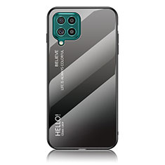Carcasa Bumper Funda Silicona Espejo Gradiente Arco iris LS1 para Samsung Galaxy F62 5G Gris Oscuro