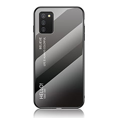 Carcasa Bumper Funda Silicona Espejo Gradiente Arco iris LS1 para Samsung Galaxy M02s Gris Oscuro