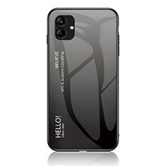 Carcasa Bumper Funda Silicona Espejo Gradiente Arco iris LS1 para Samsung Galaxy M04 Gris Oscuro