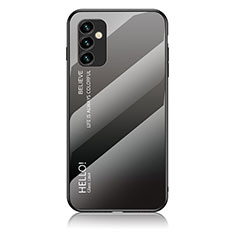 Carcasa Bumper Funda Silicona Espejo Gradiente Arco iris LS1 para Samsung Galaxy M23 5G Gris Oscuro