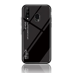 Carcasa Bumper Funda Silicona Espejo Gradiente Arco iris LS1 para Samsung Galaxy M30 Negro