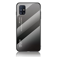 Carcasa Bumper Funda Silicona Espejo Gradiente Arco iris LS1 para Samsung Galaxy M31s Gris Oscuro