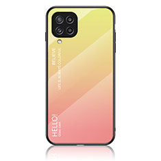 Carcasa Bumper Funda Silicona Espejo Gradiente Arco iris LS1 para Samsung Galaxy M32 4G Amarillo