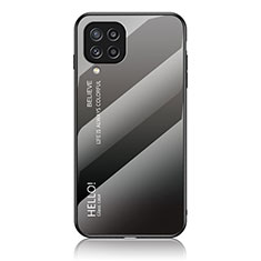 Carcasa Bumper Funda Silicona Espejo Gradiente Arco iris LS1 para Samsung Galaxy M32 4G Gris Oscuro
