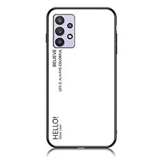 Carcasa Bumper Funda Silicona Espejo Gradiente Arco iris LS1 para Samsung Galaxy M32 5G Blanco