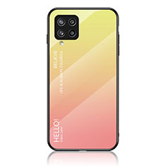 Carcasa Bumper Funda Silicona Espejo Gradiente Arco iris LS1 para Samsung Galaxy M42 5G Amarillo