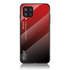 Carcasa Bumper Funda Silicona Espejo Gradiente Arco iris LS1 para Samsung Galaxy M42 5G Rojo