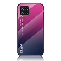 Carcasa Bumper Funda Silicona Espejo Gradiente Arco iris LS1 para Samsung Galaxy M42 5G Rosa Roja