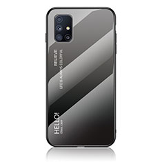 Carcasa Bumper Funda Silicona Espejo Gradiente Arco iris LS1 para Samsung Galaxy M51 Gris Oscuro