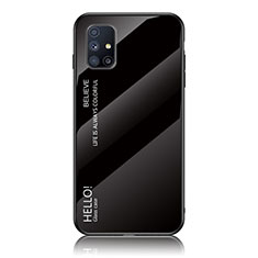 Carcasa Bumper Funda Silicona Espejo Gradiente Arco iris LS1 para Samsung Galaxy M51 Negro
