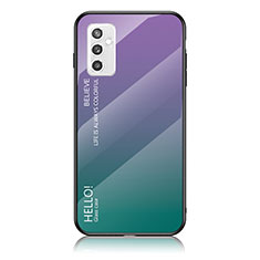 Carcasa Bumper Funda Silicona Espejo Gradiente Arco iris LS1 para Samsung Galaxy M52 5G Multicolor