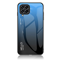 Carcasa Bumper Funda Silicona Espejo Gradiente Arco iris LS1 para Samsung Galaxy M53 5G Azul