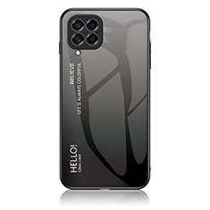 Carcasa Bumper Funda Silicona Espejo Gradiente Arco iris LS1 para Samsung Galaxy M53 5G Gris Oscuro