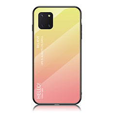 Carcasa Bumper Funda Silicona Espejo Gradiente Arco iris LS1 para Samsung Galaxy M60s Amarillo