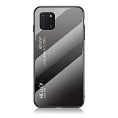 Carcasa Bumper Funda Silicona Espejo Gradiente Arco iris LS1 para Samsung Galaxy M60s Gris Oscuro