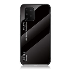 Carcasa Bumper Funda Silicona Espejo Gradiente Arco iris LS1 para Samsung Galaxy M80S Negro