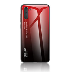 Carcasa Bumper Funda Silicona Espejo Gradiente Arco iris LS1 para Samsung Galaxy Note 10 5G Rojo