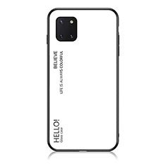 Carcasa Bumper Funda Silicona Espejo Gradiente Arco iris LS1 para Samsung Galaxy Note 10 Lite Blanco