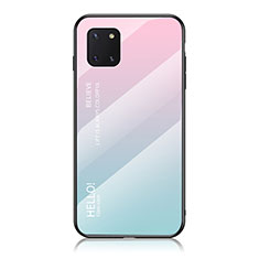 Carcasa Bumper Funda Silicona Espejo Gradiente Arco iris LS1 para Samsung Galaxy Note 10 Lite Cian