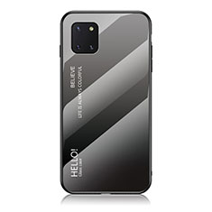 Carcasa Bumper Funda Silicona Espejo Gradiente Arco iris LS1 para Samsung Galaxy Note 10 Lite Gris Oscuro