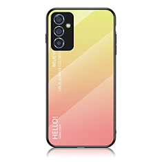 Carcasa Bumper Funda Silicona Espejo Gradiente Arco iris LS1 para Samsung Galaxy Quantum2 5G Amarillo