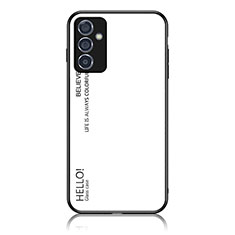 Carcasa Bumper Funda Silicona Espejo Gradiente Arco iris LS1 para Samsung Galaxy Quantum2 5G Blanco