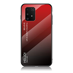 Carcasa Bumper Funda Silicona Espejo Gradiente Arco iris LS1 para Samsung Galaxy S10 Lite Rojo