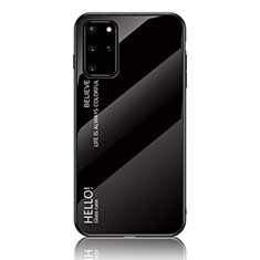 Carcasa Bumper Funda Silicona Espejo Gradiente Arco iris LS1 para Samsung Galaxy S20 Plus Negro