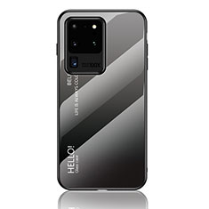 Carcasa Bumper Funda Silicona Espejo Gradiente Arco iris LS1 para Samsung Galaxy S20 Ultra 5G Gris Oscuro