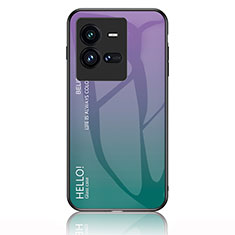 Carcasa Bumper Funda Silicona Espejo Gradiente Arco iris LS1 para Vivo iQOO 10 Pro 5G Multicolor