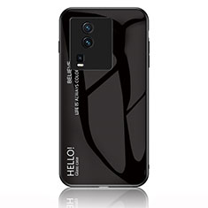Carcasa Bumper Funda Silicona Espejo Gradiente Arco iris LS1 para Vivo iQOO Neo7 5G Negro