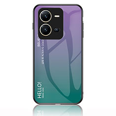 Carcasa Bumper Funda Silicona Espejo Gradiente Arco iris LS1 para Vivo V25 5G Multicolor