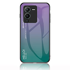 Carcasa Bumper Funda Silicona Espejo Gradiente Arco iris LS1 para Vivo V25 Pro 5G Multicolor