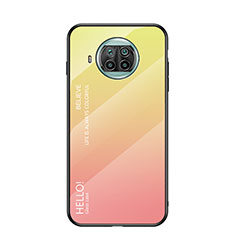 Carcasa Bumper Funda Silicona Espejo Gradiente Arco iris LS1 para Xiaomi Mi 10i 5G Amarillo