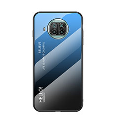 Carcasa Bumper Funda Silicona Espejo Gradiente Arco iris LS1 para Xiaomi Mi 10i 5G Azul