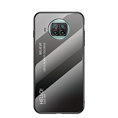 Carcasa Bumper Funda Silicona Espejo Gradiente Arco iris LS1 para Xiaomi Mi 10i 5G Gris Oscuro