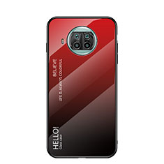Carcasa Bumper Funda Silicona Espejo Gradiente Arco iris LS1 para Xiaomi Mi 10i 5G Rojo
