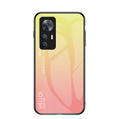 Carcasa Bumper Funda Silicona Espejo Gradiente Arco iris LS1 para Xiaomi Mi 12T 5G Amarillo