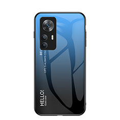 Carcasa Bumper Funda Silicona Espejo Gradiente Arco iris LS1 para Xiaomi Mi 12T 5G Azul