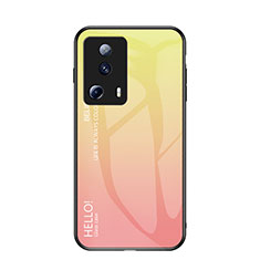 Carcasa Bumper Funda Silicona Espejo Gradiente Arco iris LS1 para Xiaomi Mi 13 Lite 5G Amarillo