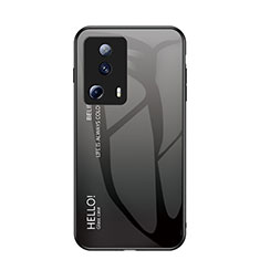 Carcasa Bumper Funda Silicona Espejo Gradiente Arco iris LS1 para Xiaomi Mi 13 Lite 5G Gris Oscuro