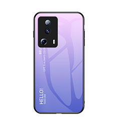 Carcasa Bumper Funda Silicona Espejo Gradiente Arco iris LS1 para Xiaomi Mi 13 Lite 5G Purpura Claro